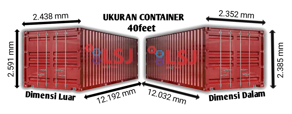 ukuran container 40 feet
